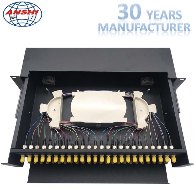 Rack Mountable 48 Cores ODF Optical Distribution Frame , Fiber ...