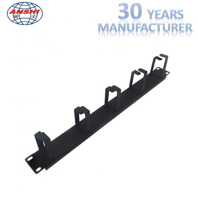 D Type Horizontal Cable Management 19 Inch 1u 5 Ring Metal Cat5e Patch Cord