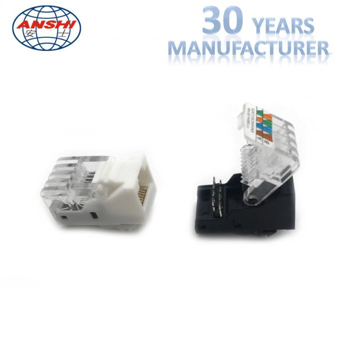 Ivory Cat5e RJ45 Punch Down Jack / ABS Toolless Keystone Jack Gold Plating