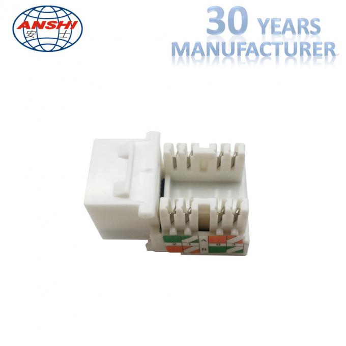 100 Pass Fluck Test ANSHI RJ45 CAT6 Keystone Jack 90 Degree UTP Connection With Dust Cover