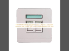 ANSHI Network 86 Faceplate Cat5e Cat6 Cat7 Faceplate Ethernet Wall Socket Rj45 Face Plate 86x86mm Dual Port