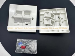 ANSHI LJ6C British Style Snap-In 2 Port Faceplate RJ45 Frame 86*86MM