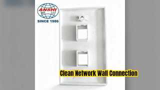 ANSHI 120 US Wall Plate Dual RJ45 RJ11 Network Solution