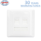 Customized Wall Mount Socket 86 Type Double Port Face Plate In White Color