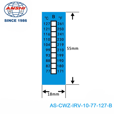 Non-Reversible Temperature Sensitive Label 37-65℃ 8 Level