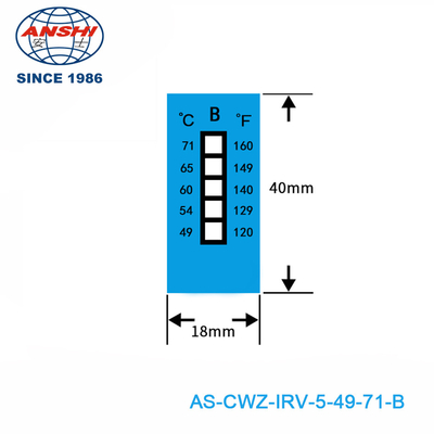 Non-Reversible Temperature Sensitive Label 37-65℃ 8 Level