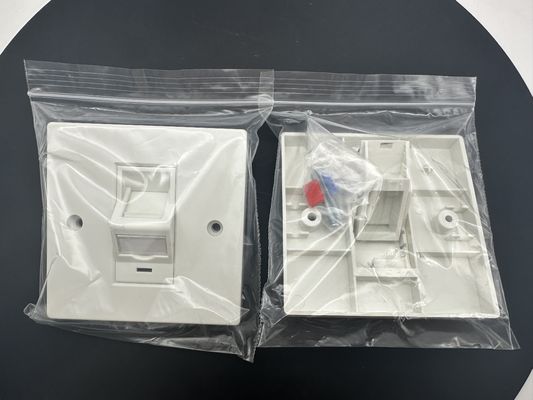 ANSHI LJ6C British Style Snap-In 2 Port Faceplate RJ45 Frame 86*86MM