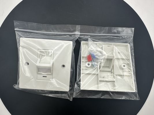 ANSHI LJ6C British Style Snap-In 2 Port Faceplate RJ45 Frame 86*86MM