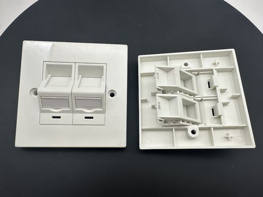 ANSHI LJ6C British Style Snap-In 2 Port Faceplate RJ45 Frame 86*86MM