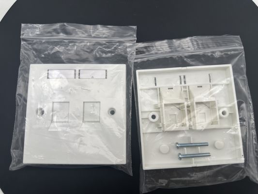 ANSHI British Style Flat 1 port 2 Port Faceplate RJ45 Frame 86*86MM