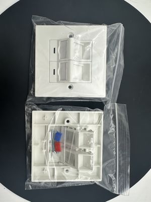 ANSHI LJ6C British Style Snap-In 2 Port Faceplate RJ45 Frame 86*86MM