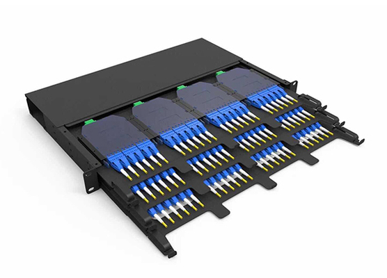 1U Rack Mount 144 Cores Fiber Optic Patch Panel MPO MTP LC