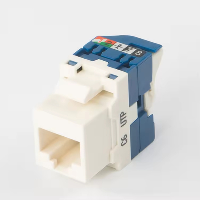 Toolless and Rotatable RJ45 Keystone Jack with 180 Degree Rotation for CAT6 Cables and High Speed Data