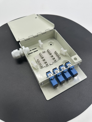 4 Port Indoor FTTH Wall Mount and Desktop Fiber Optic Distribution Box with SC/UPC Adapter