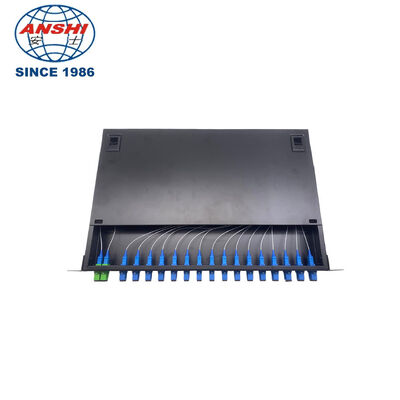 2 x 16 PLC Fiber Splitter with SC/UPC Connector 1U 19" Rack Mount for Singlemode Fiber Optic Networks