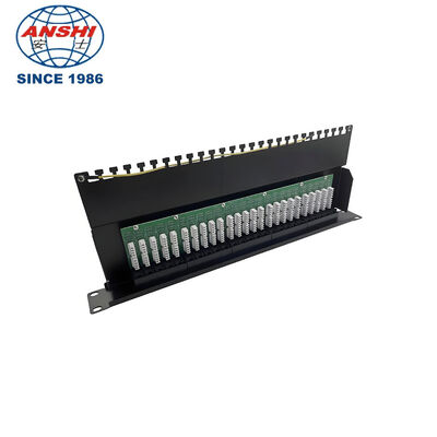 19 Inch 1U 50 Port Krone IDC Voice Patch Panel with Corrosion Resistant Steel