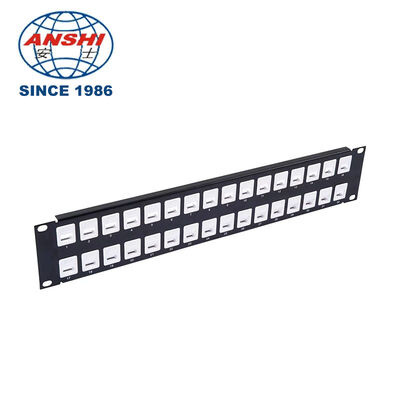 Rack Mount Patch Panel 1U 12 Port CAT5E CAT6A UTP Unloaded Featuring RJ45 Jacks and Phosphor Bronze IDC Pins for Network Setup