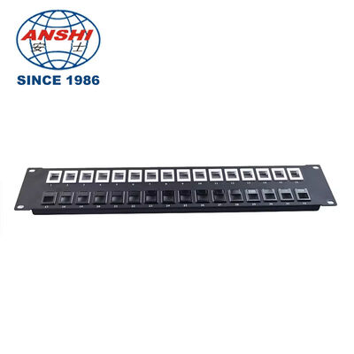 19 Inch 32 Port Empty STP FTP Shielded RJ45 Patch Panel CAT5E CAT6 Rack Mount Network Distribution Panel