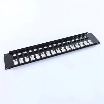 19 Inch 32 Port Empty STP FTP Shielded RJ45 Patch Panel CAT5E CAT6 Rack Mount Network Distribution Panel