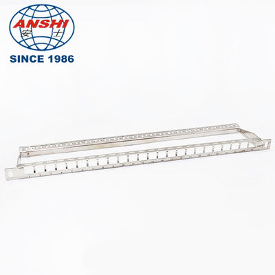 0.5U 19 Inch 24 Port STP Empty Blank Patch Panel, Highly Integrated Stainless Steel