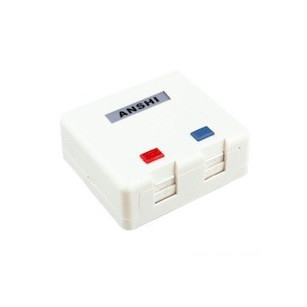 2 Port Surface Mount Box For RJ45 Module , Surface Mount Cat6 Box With Dust Protection