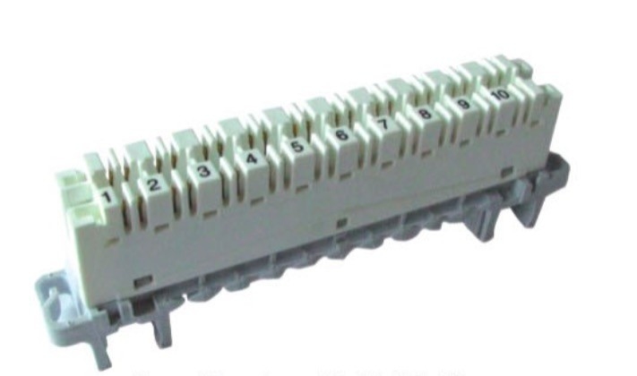 PC Material 110 Terminal Block Highband 10 Pair Module White Body Grey Base