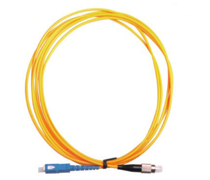 FC - SC Optical Fiber Patch Cord Single Core Single Mode Fiber Optic Cable