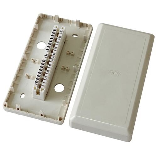 White Cable Distribution Box 10 Pairs LSA Module Indoor Telephone Distribution Box