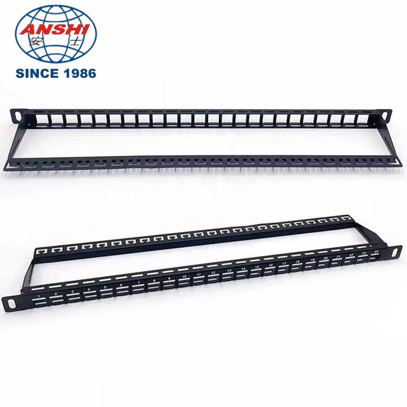 ANSHI 0.5U High Density blank Patch Panel 24 ports for UTP keystone jacks