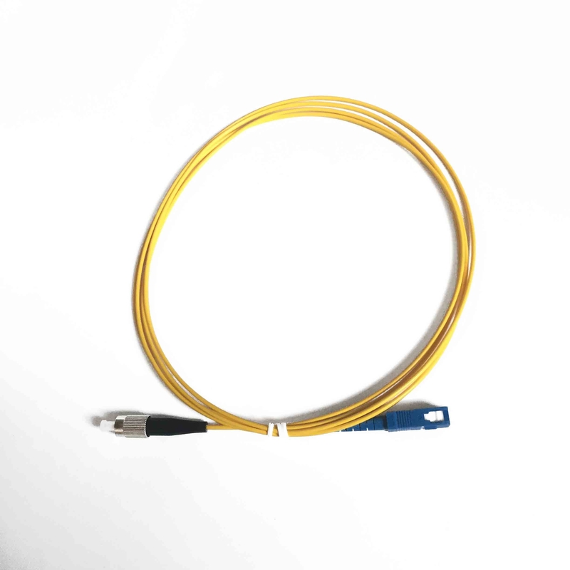 Yellow Optical Fiber Patch Cord 2.00mm SC / UPC - FC / UPC 2.0 Meter 2.00mm Fiber Optic Pigtail