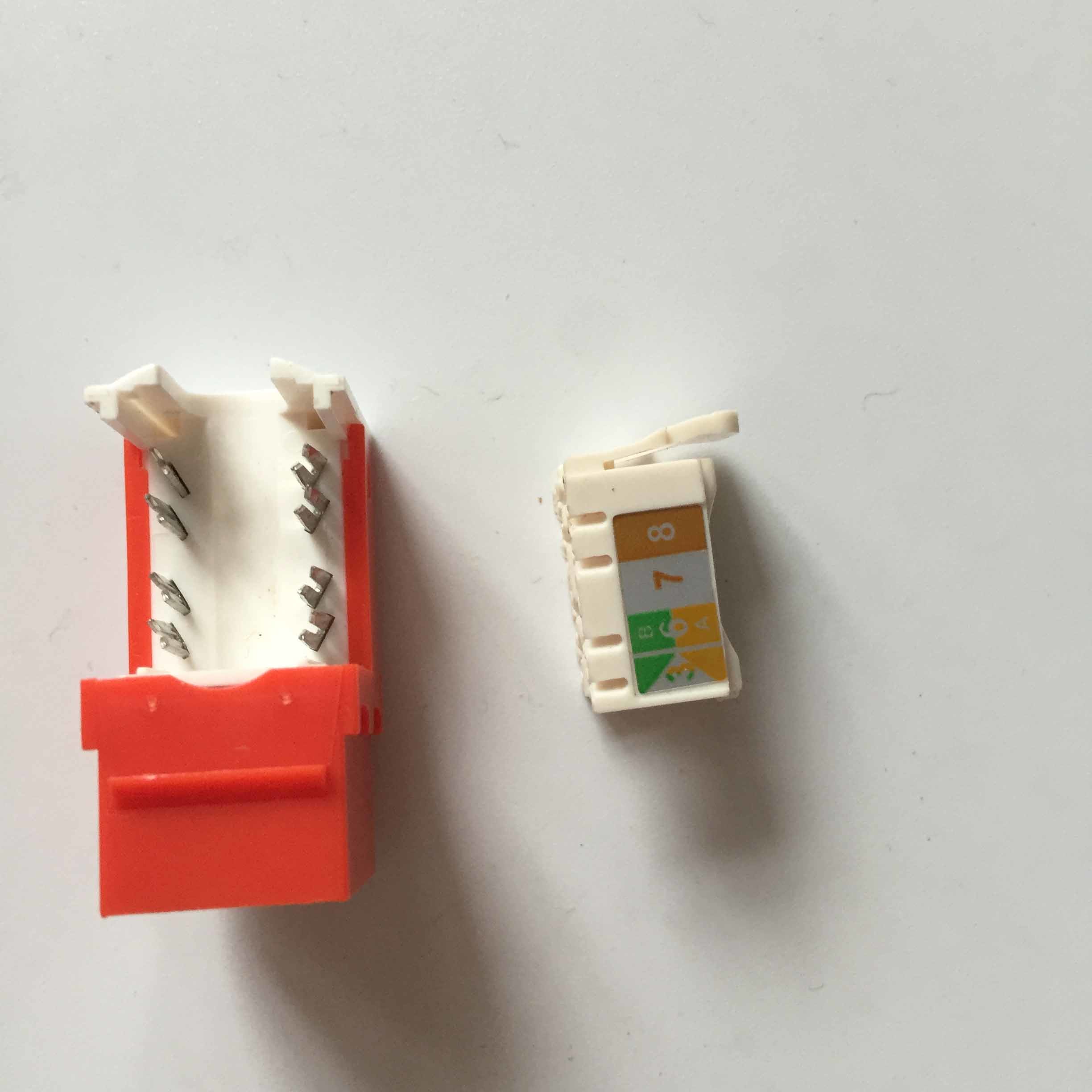 UTP 90 Degree CAT6 RJ45 Keystone Jack Color Customized For Network ...