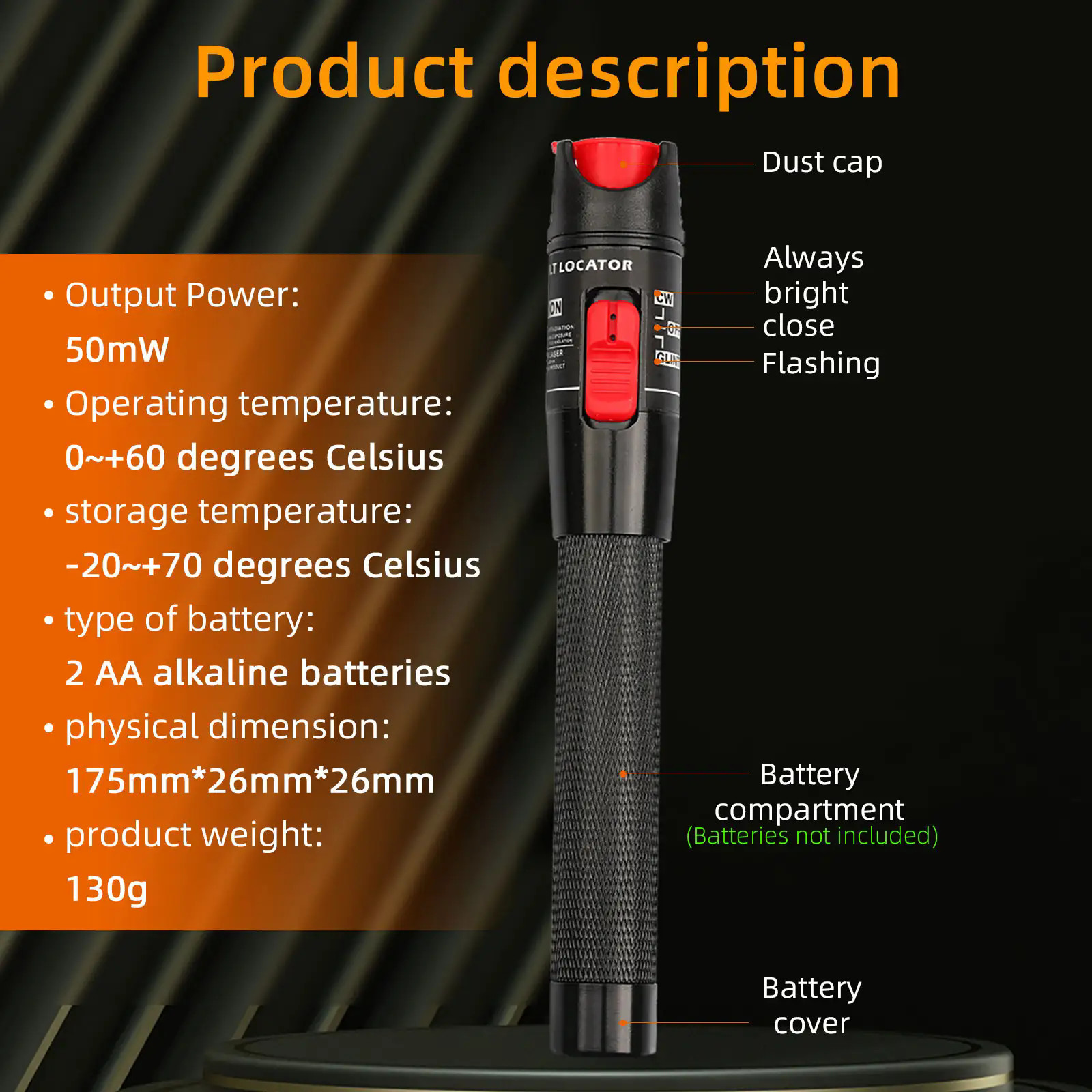 FTTH Optical fiber cable tester red laser fault tracker Universal ...