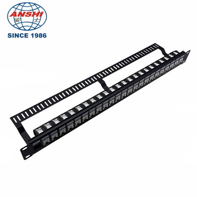 Cat6 UTP Rack Mount Patch Panel Unshielded Modular Type With Cable Manager