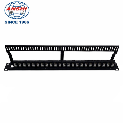 Cat6 UTP Rack Mount Patch Panel Unshielded Modular Type With Cable Manager