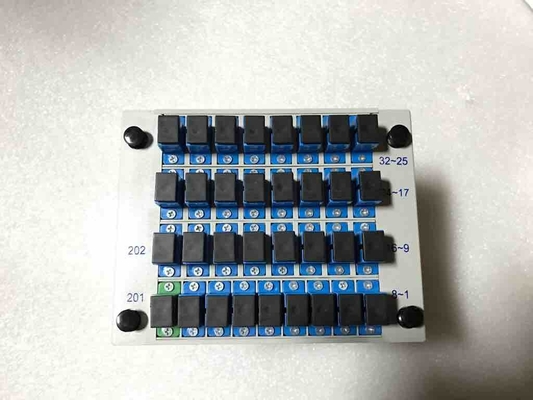 1 * 32 Insertion Type Fiber PLC Splitter , Cassette Type Mini PLC Fiber Optic Splitter