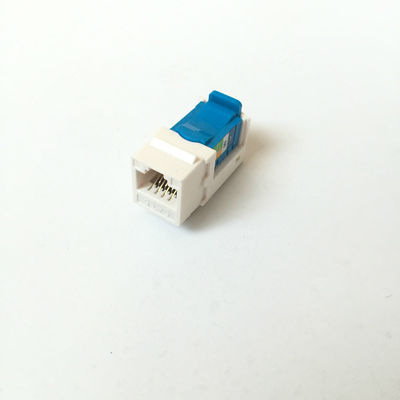 Blue Color RJ45 Un-Shielded Jack , UTP 90 Degree Cat6 Toolless Keystone Jack