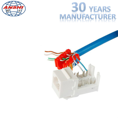 Network RJ45 Keystone Jack , 90 Degree Cat6 Toolless Keystone Jack Customized Color