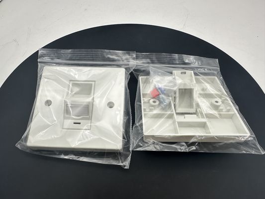 ANSHI LJ6C British Style Snap-In 2 Port Faceplate RJ45 Frame 86*86MM