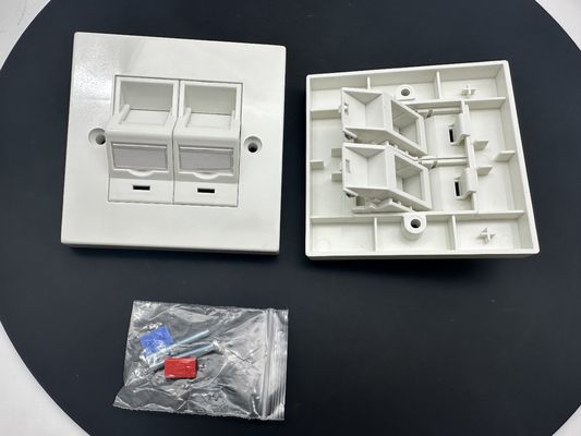 ANSHI LJ6C British Style Snap-In 2 Port Faceplate RJ45 Frame 86*86MM