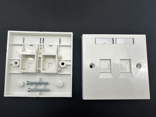 ANSHI British Style Flat 1 port 2 Port Faceplate RJ45 Frame 86*86MM