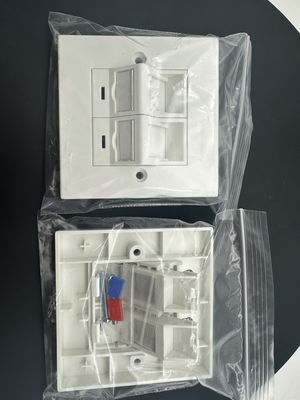 ANSHI LJ6C British Style Snap-In 2 Port Faceplate RJ45 Frame 86*86MM