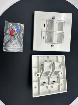 ANSHI LJ6C British Style Snap-In 2 Port Faceplate RJ45 Frame 86*86MM