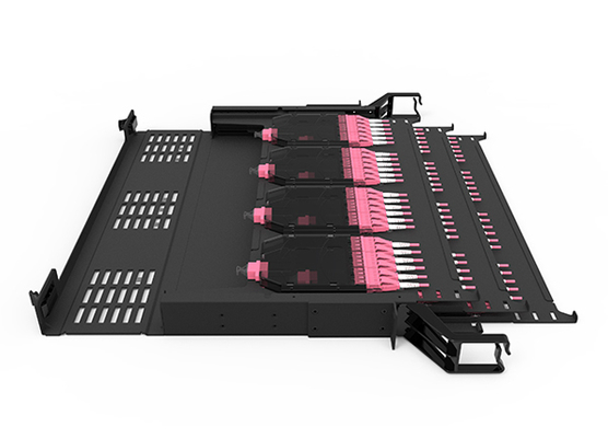 1U Rack Mount 144 Cores Fiber Optic Patch Panel MPO MTP LC