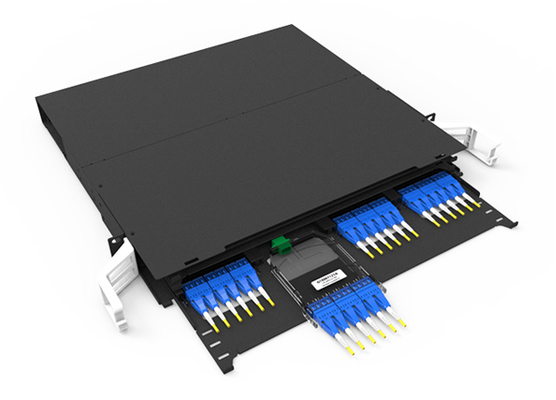 1U Rack Mount 144 Cores Fiber Optic Patch Panel MPO MTP LC