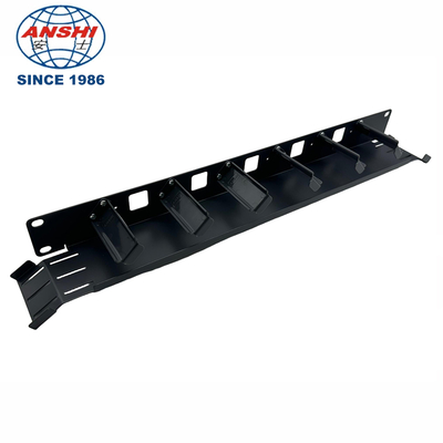 1U Horizontal Cable Manager 19 Inch Rackmount Black Iron