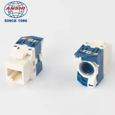 Toolless and Rotatable RJ45 Keystone Jack with 180 Degree Rotation for CAT6 Cables and High Speed Data