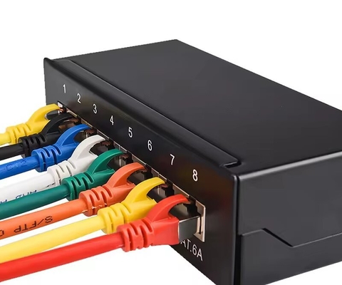 DESKTOP PATCH PANEL 8 PORT CAT5E CAT6 CAT6A SHILEDED 90 DEGREE TOP ENTRY PUNCH FTP STP