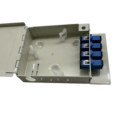4 Port Indoor FTTH Wall Mount and Desktop Fiber Optic Distribution Box with SC/UPC Adapter
