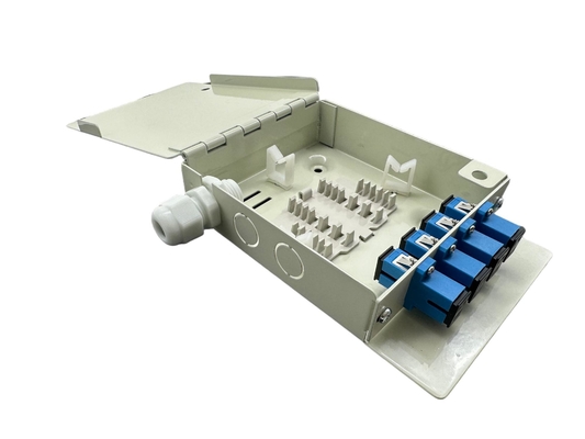 4 Port Indoor FTTH Wall Mount and Desktop Fiber Optic Distribution Box with SC/UPC Adapter