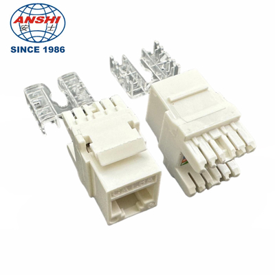 RJ45 180 degree CAT6 CAT6A UTP Keystone Jack with Gold Plated Phosphor Bronze Pins